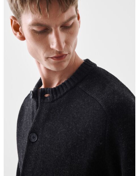 Cardigan boutonné col rond L'atelier anthracite chiné