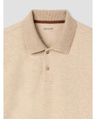 Polo boutonné en jacquard ivoire 2