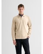 Polo boutonné en jacquard ivoire 2