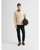 Polo boutonné en jacquard ivoire 2