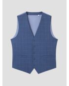Gilet de costume bistretch à carreaux bleu