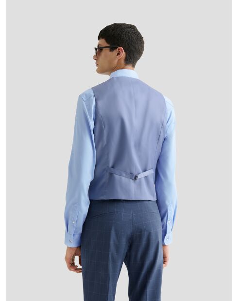 Gilet de costume bistretch à carreaux bleu