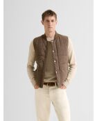 Veste sans manches doublure matelassée caramel 3