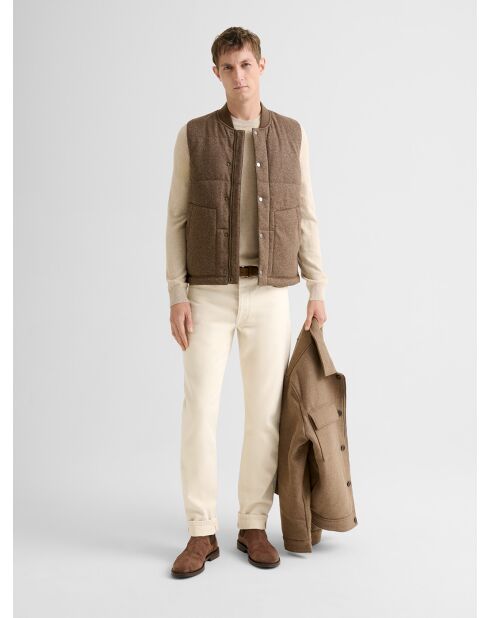 Veste sans manches doublure matelassée caramel 3