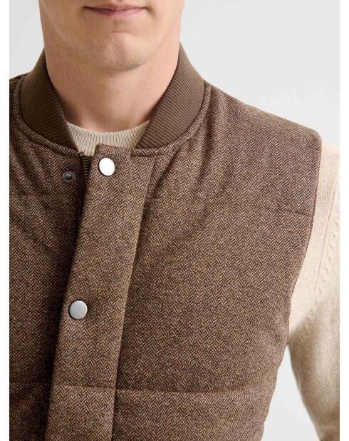 Veste sans manches doublure matelassée caramel 3