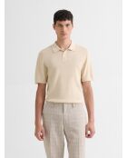 Polo col boutonné jeux de points beige clair