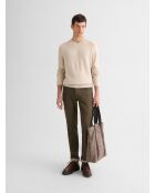 Sandbeiger Pullover mit V-Ausschnitt aus Wollmischung