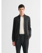 Cardigan col montant zippé chiné anthracite chiné