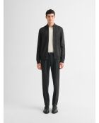 Cardigan col montant zippé chiné anthracite chiné