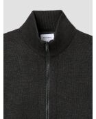 Cardigan col montant zippé chiné anthracite chiné
