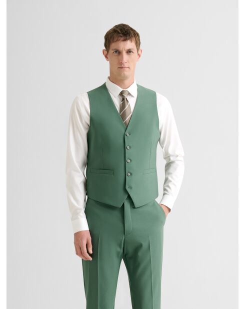 Gilet de costume tissu traveller vert