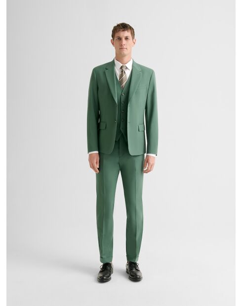 Gilet de costume tissu traveller vert