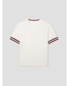 Polo col rond en coton blanc neige