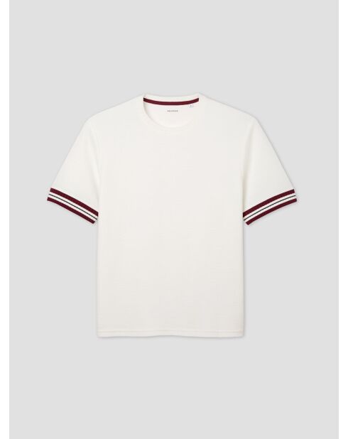 Polo col rond en coton blanc neige