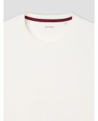 Polo col rond en coton blanc neige