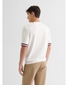 Polo col rond en coton blanc neige