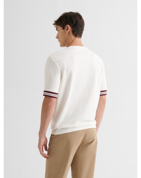 Polo col rond en coton blanc neige