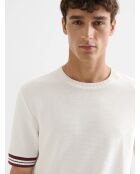 Polo col rond en coton blanc neige