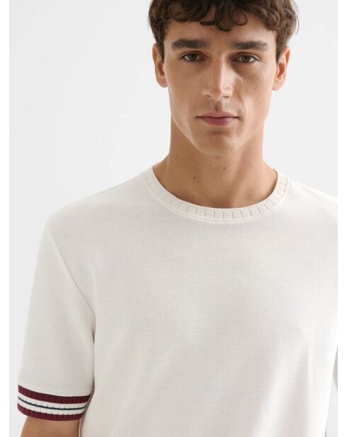 Polo col rond en coton blanc neige