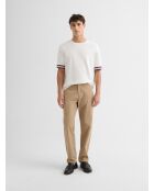 Polo col rond en coton blanc neige