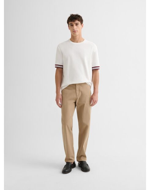 Polo col rond en coton blanc neige
