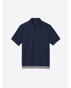 Marineblauwe polo met knopen