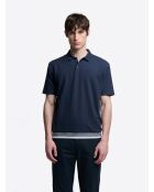Marineblauwe polo met knopen