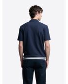 Marineblauwe polo met knopen