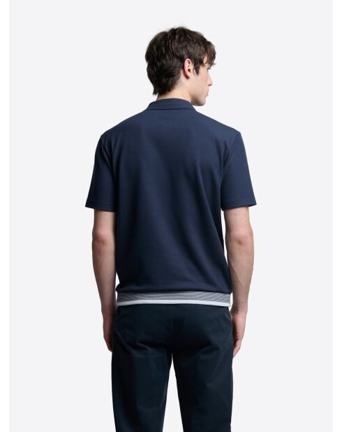 Polo boutonné bleu marine