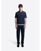 Marineblauwe polo met knopen