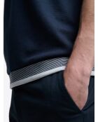 Marineblauwe polo met knopen