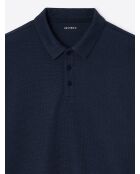 Marineblauwe polo met knopen