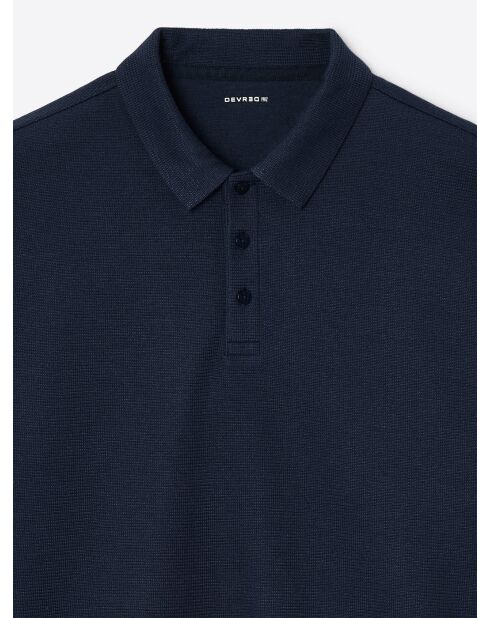Polo boutonné bleu marine