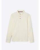 Polo boutonné en coton ficelle