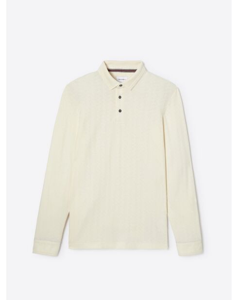 Polo boutonné en coton ficelle