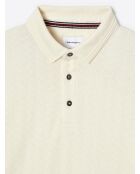 Polo boutonné en coton ficelle