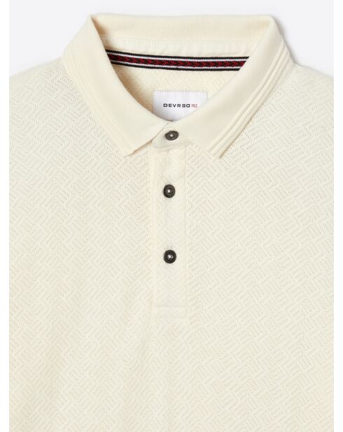 Polo boutonné en coton ficelle