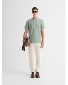 Polo boutonné gauffré vert amande