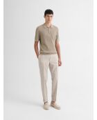Polo col boutonné jeux de points vert kaki clair