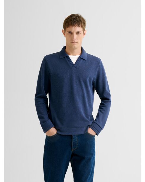 Polo col ouvert chiné bleu gitane