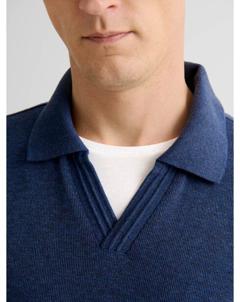 Polo col ouvert chiné bleu gitane