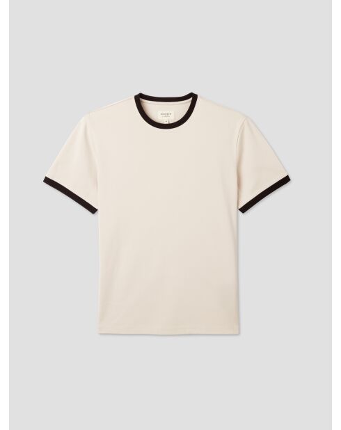 T-shirt col rond contrasté L'atelier écru
