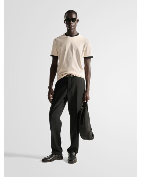 T-shirt col rond contrasté L'atelier écru