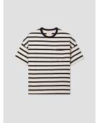 T-shirt col rond marinière L'atelier écru
