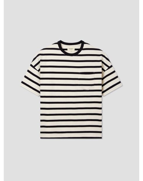 T-shirt col rond marinière L'atelier écru