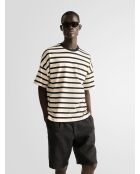 T-shirt col rond marinière L'atelier écru