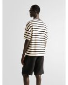 T-shirt col rond marinière L'atelier écru