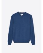 Maglione girocollo in cashmere blu cobalto