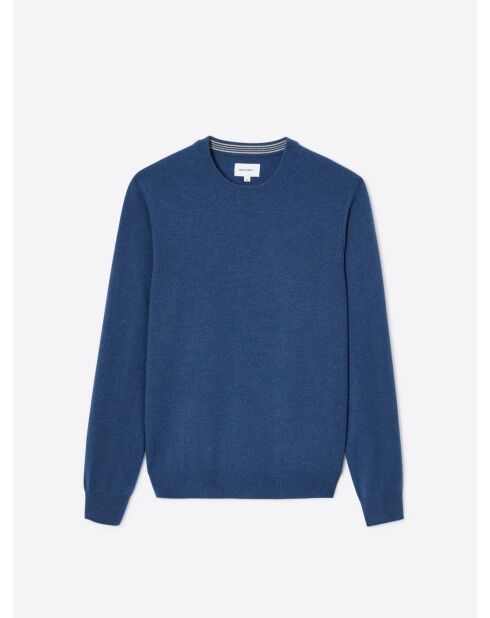 Maglione girocollo in cashmere blu cobalto