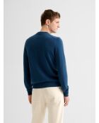 Maglione girocollo in cashmere blu cobalto
